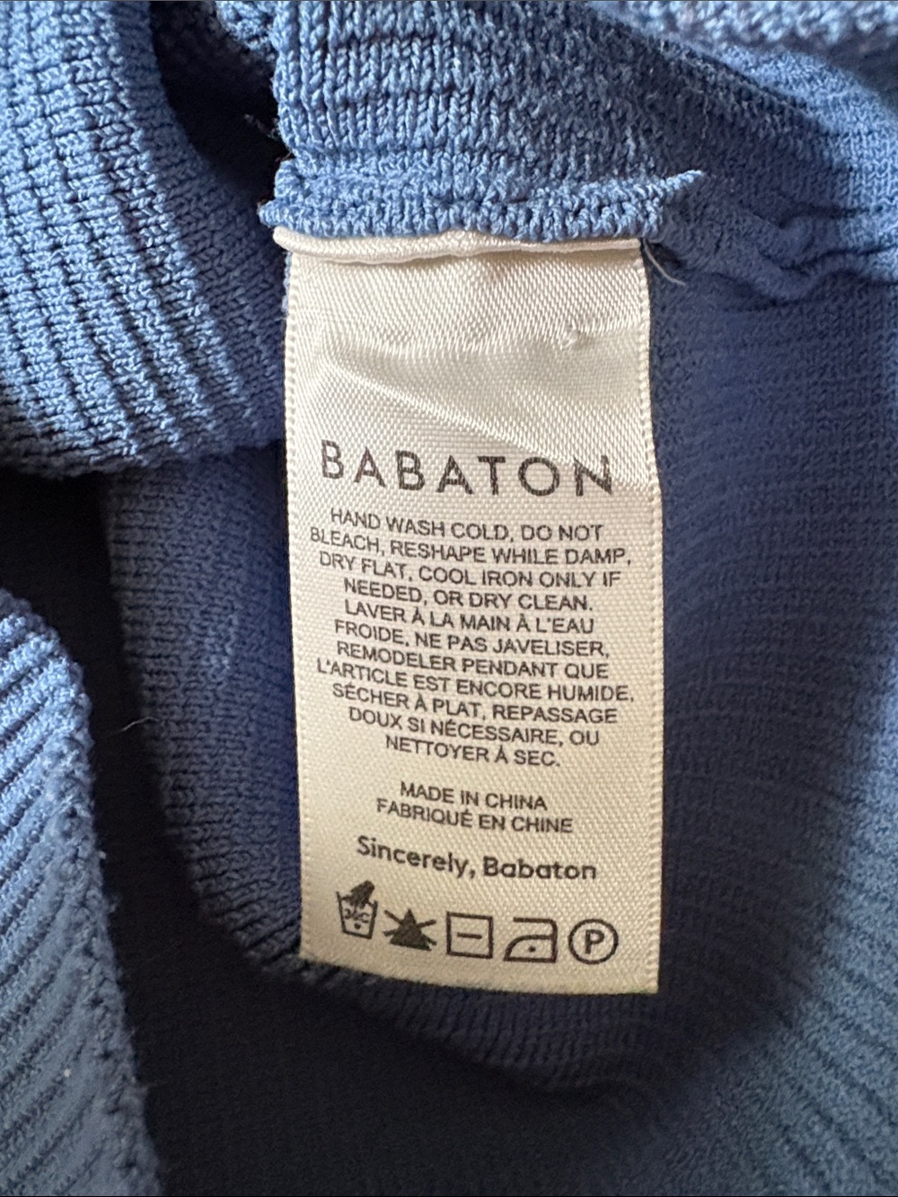 Aritzia Babaton Sculpt Knit Mockneck Halter Top Women’s XS Blue Sleeveless - Picture 4 of 6